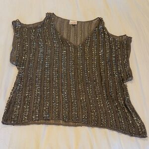 Parker Silver Sequin Blouse